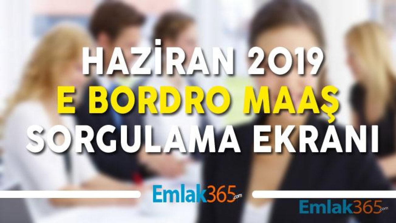 E Bordro Haziran 2019 Maaş Sorgulama Ekranı ve Maaşlara Temmuz Zam Oranı