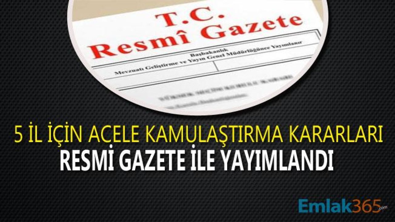 İzmir, Balıkesir, Çanakkale, Konya Bandırma İçin Acele Kamulaştırma Kararları Resmi Gazete İle Yayımlandı!