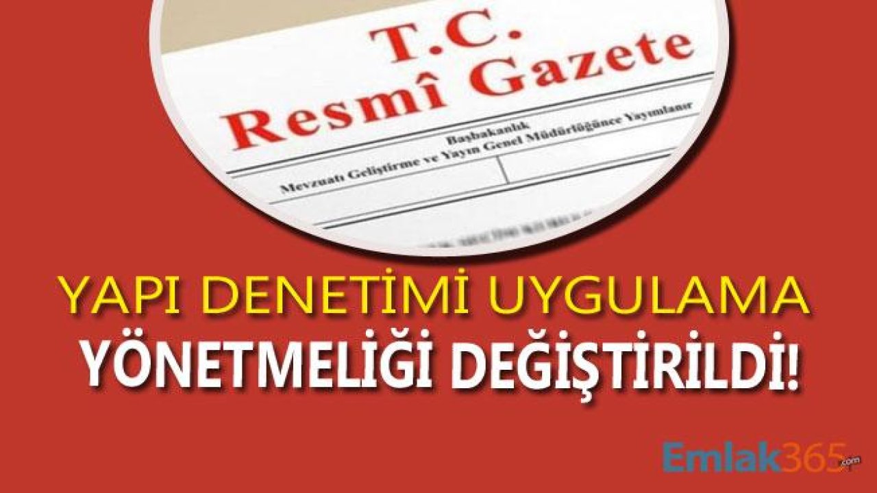 Yapı Denetim Uygulama Yönetmeliği 2019 Resmi Gazete