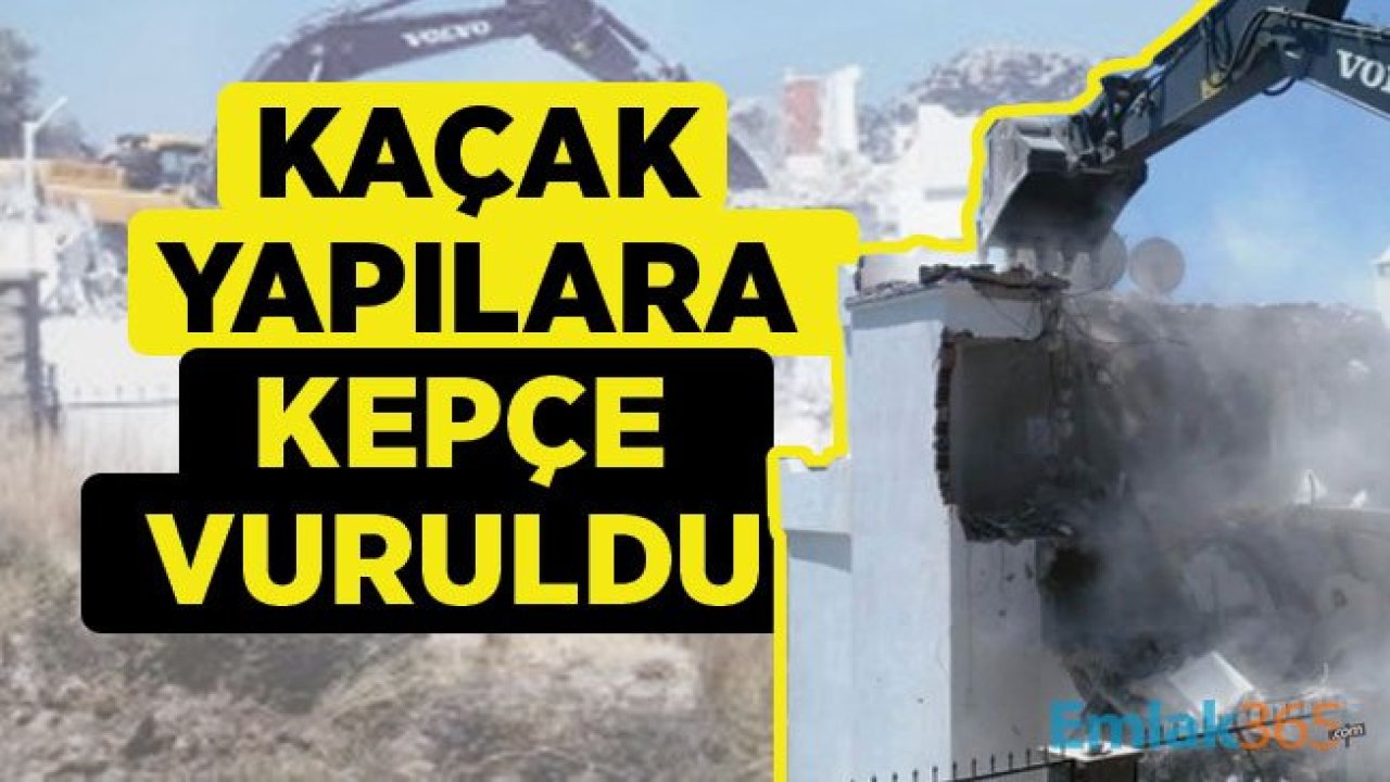 Muğla Bodrum'daki kaçak yapılara kepçe vuruldu!