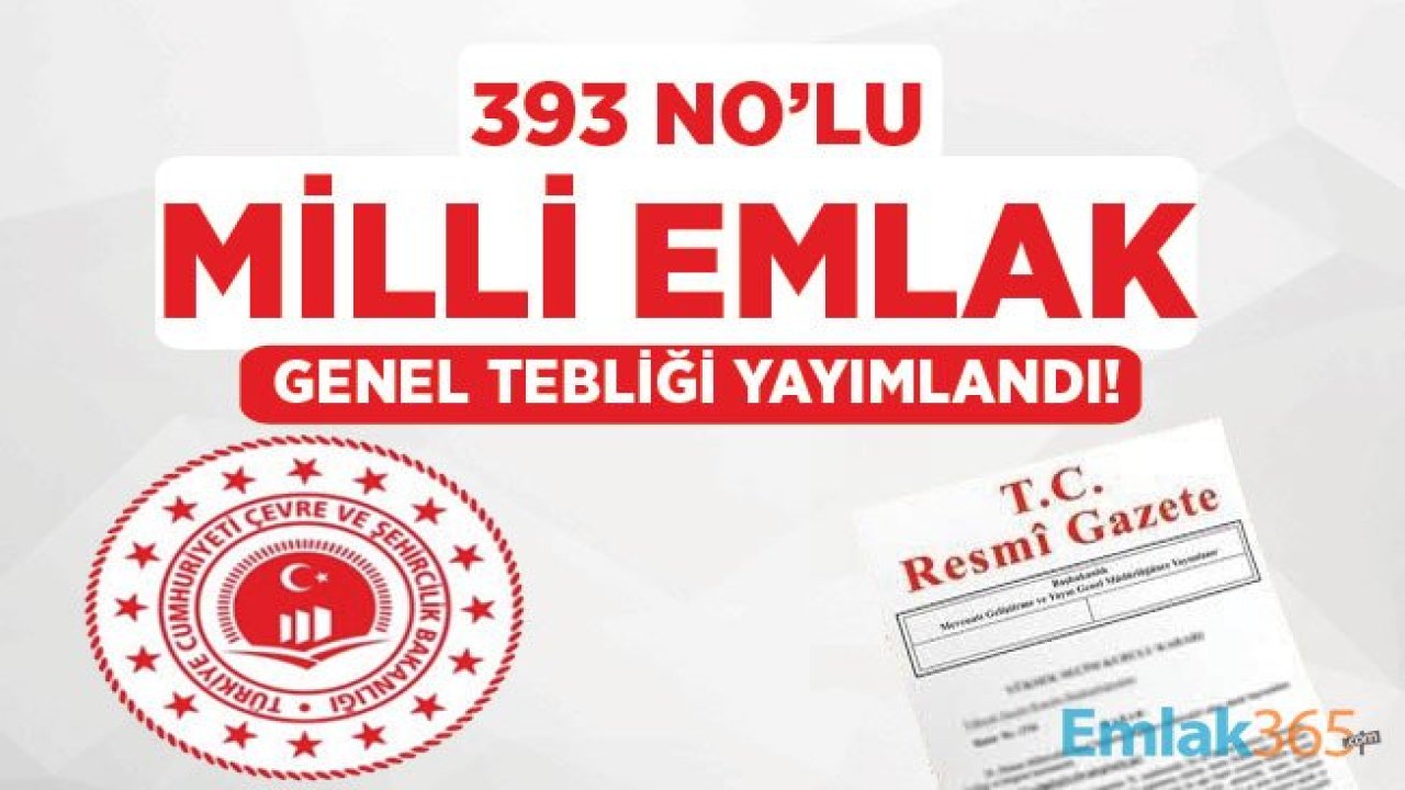 393 Sıra Nolu Milli Emlak Genel Tebliği Resmi Gazete İle Yayımlandı!