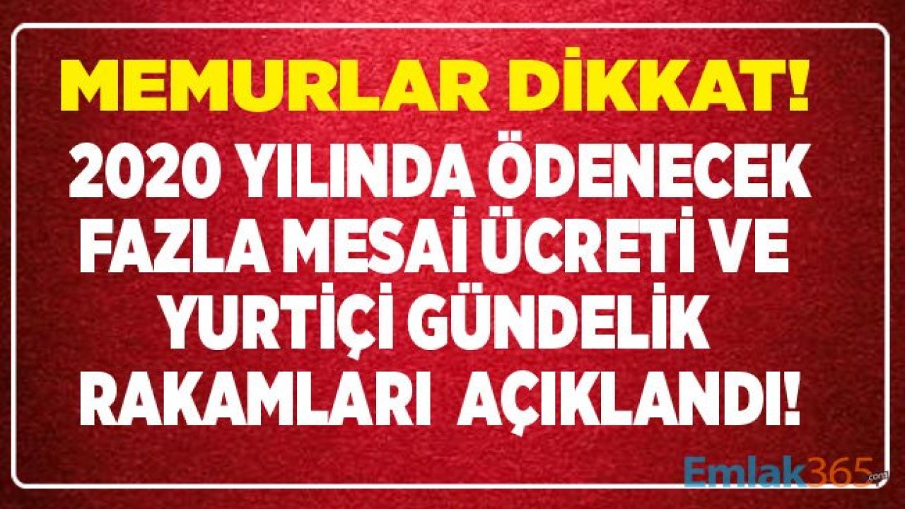 Memur Fazla Mesai Ücreti, Harcırah ve Yurtiçi Gündelik Ücretleri 2020 Yılında Ne Kadar Zamlanacak?