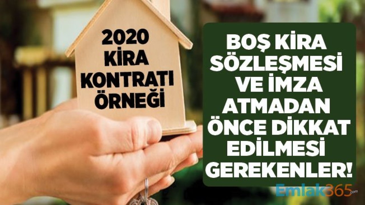 Kira Kontratı Örneği 2020 PDF Formatı ve Word Örneği İle Dikkat Edilmesi Gereken Hususlar