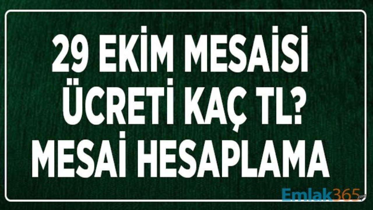 29  Ekim Mesaisi Ne Kadar, Mesai Ücreti Hesaplama Nasıl Yapılır?