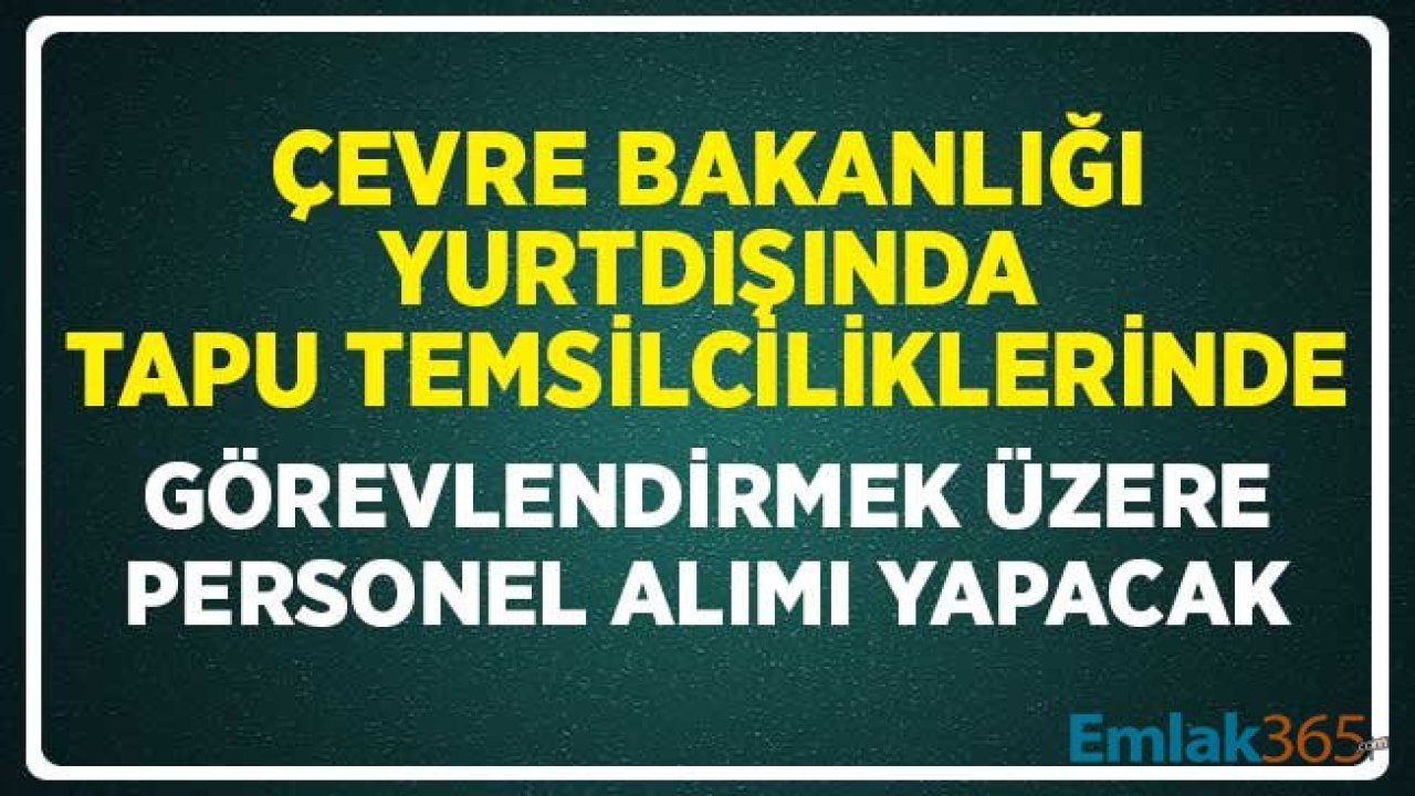 Çevre Bakanlığı Yurtdışında Tapu Temsilciliklerinde Görevlendirmek Üzere Yeni Personel Alımı Yapacak