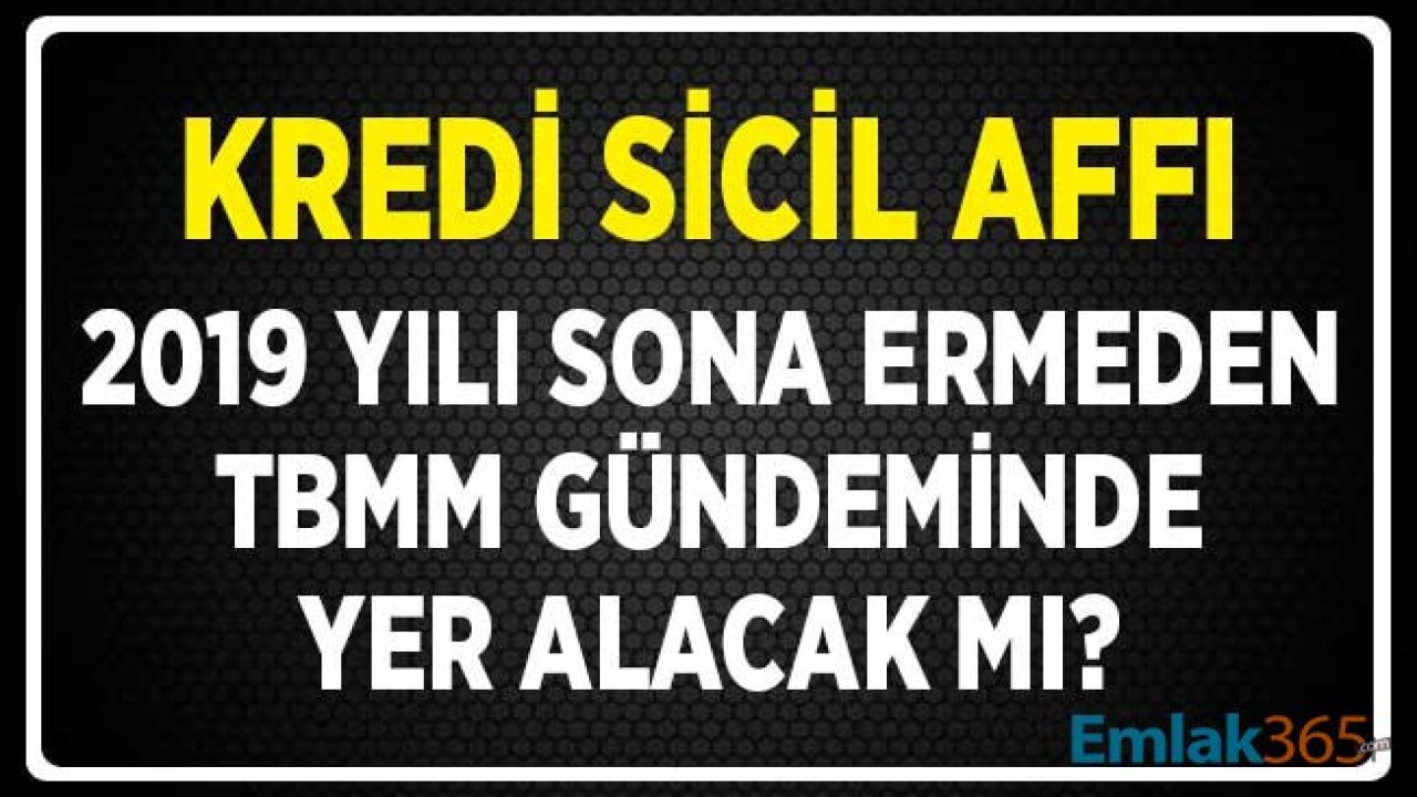 Kredi Sicil Affı 2019 Yılı Sona Ermeden TBMM'ye Gelir Mi?