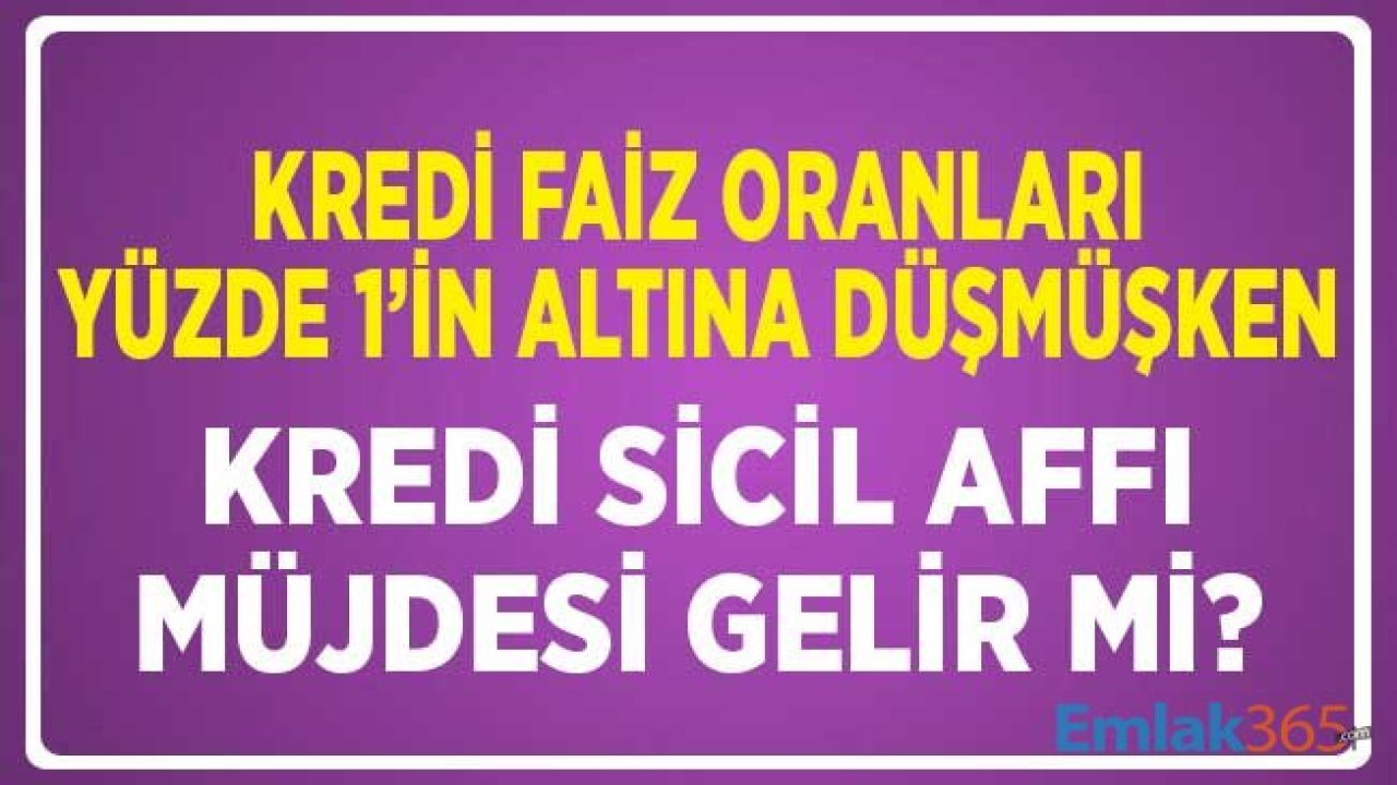 Kredi Faiz Oranları Yüzde 1'in Altına Düşmüşken 2019 Sona Ermeden Kredi Sicil Affı Müjdesi Gelir Mi?