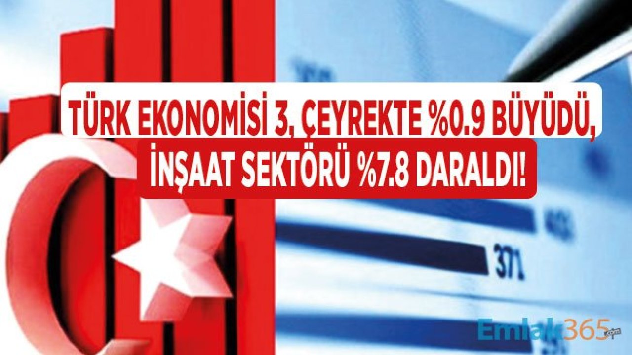 Türkiye 3. Çeyrekte Yüzde 0.9 Büyüdü, İnşaat Sektörü 7.8 Daraldı!