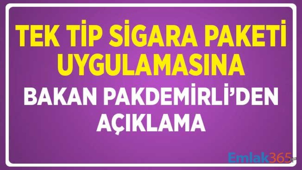 Tek Tip Standart Sigara Paketi Uygulamasına Bakan Pakdemirli'den Açıklama