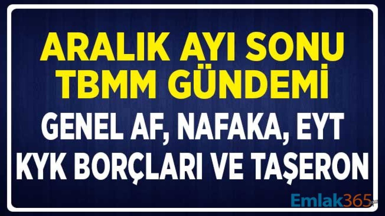 Aralık Ayı Sonu TBMM Gündemi! Genel Af, Nafaka, EYT, KYK Borçları ve Taşeron