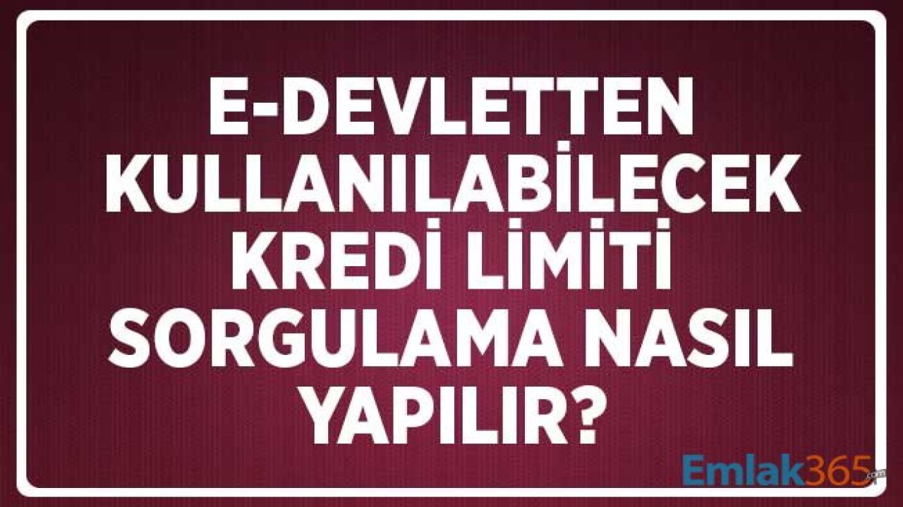 e-Devletten Kullanılabilecek Kredi Limiti Sorgulama Nasıl Yapılır?