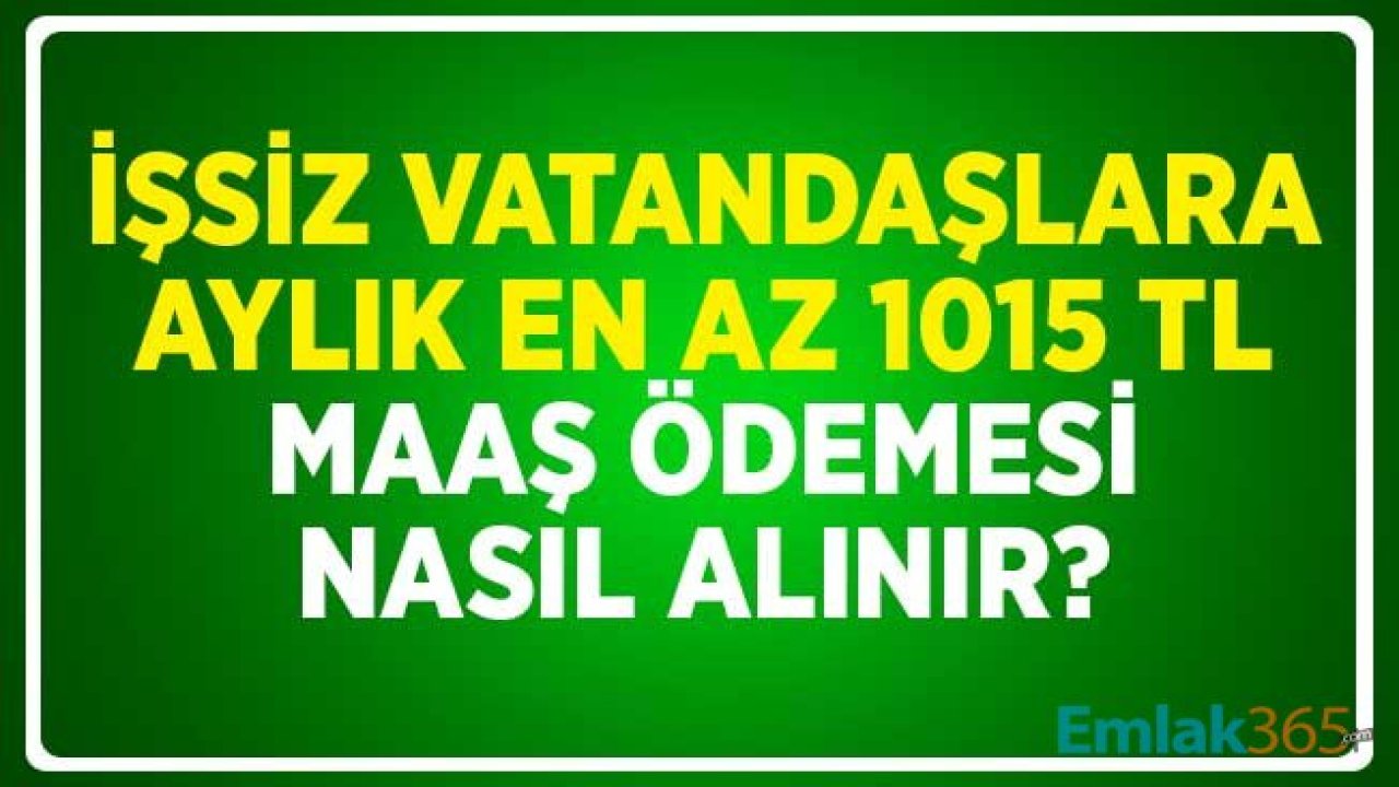 İşsiz Vatandaşlara Aylık En Az 1015 TL Maaş! Nasıl Alınır?