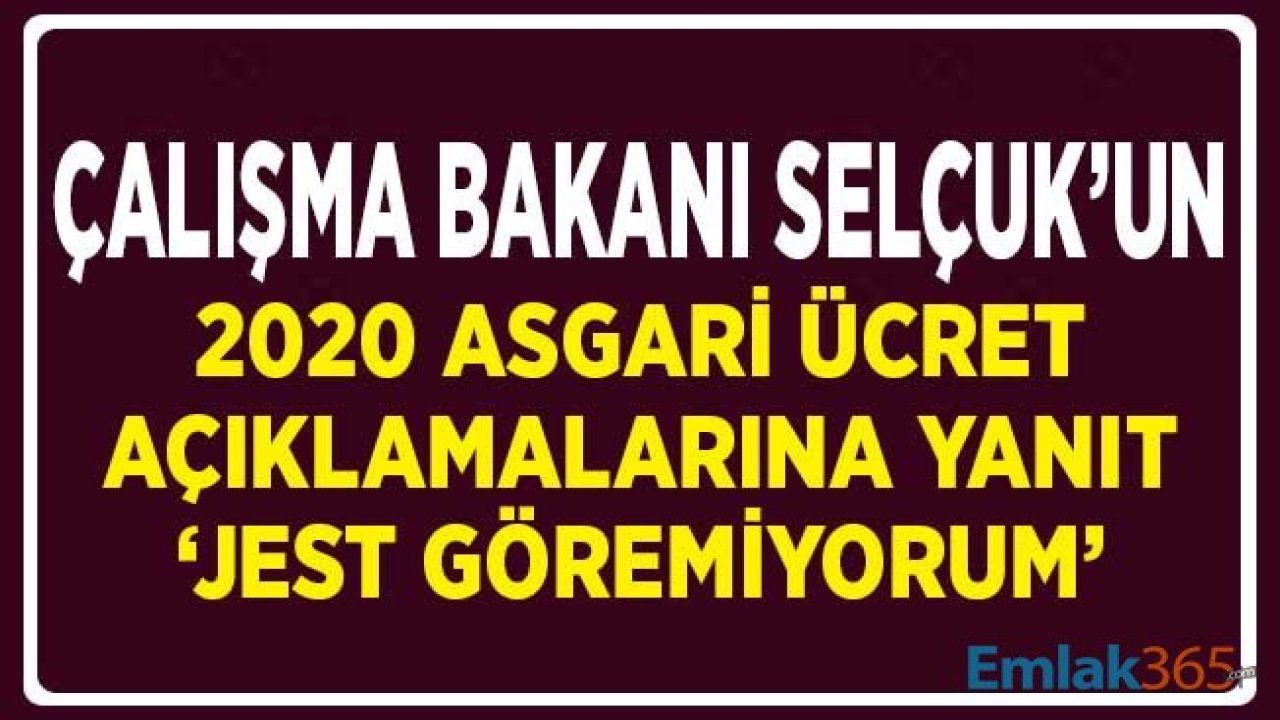 Çalışma Bakanı Selçuk'un Asgari Ücret Açıklamalarına Yanıt! Jest Göremiyorum