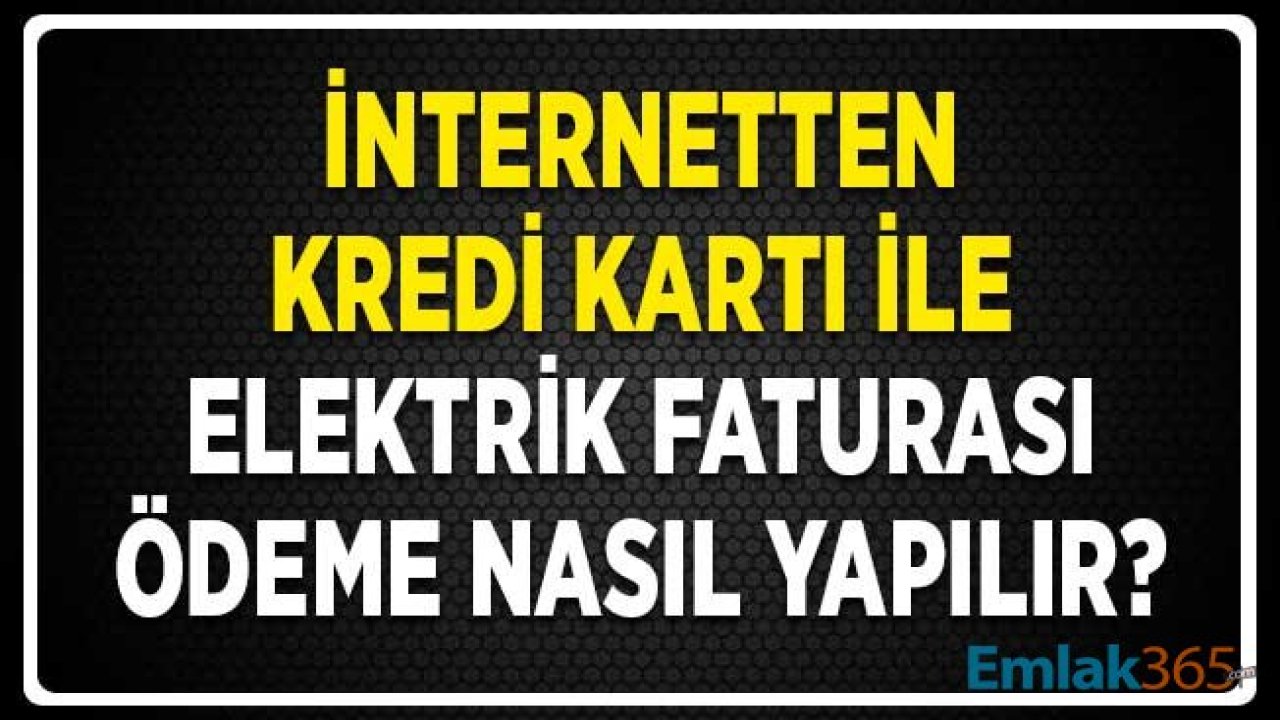 İnternetten Kredi Kartı İle Elektrik Faturası Ödeme Nasıl Yapılır?