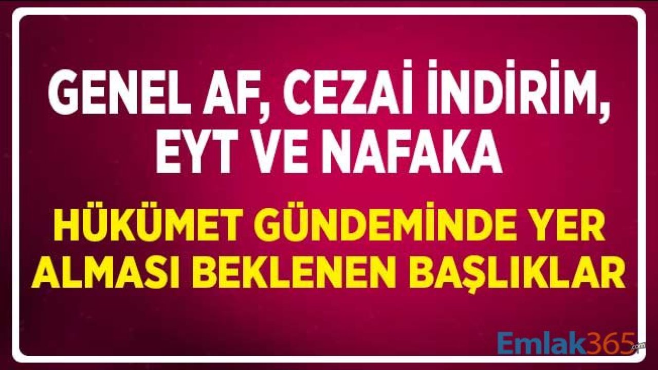 EYT, Genel Af, Cezai İndirim ve Nafaka! Hükümet Gündeminde Ele Alınması Beklenen Konular