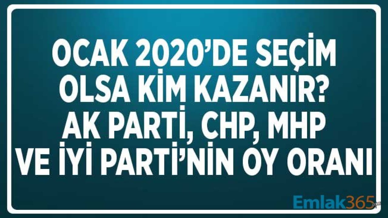 Ocak 2020'de Genel Seçim Olsa AK Parti, CHP, MHP, HDP ve İYİ Parti Ne Kadar Oy Alır?