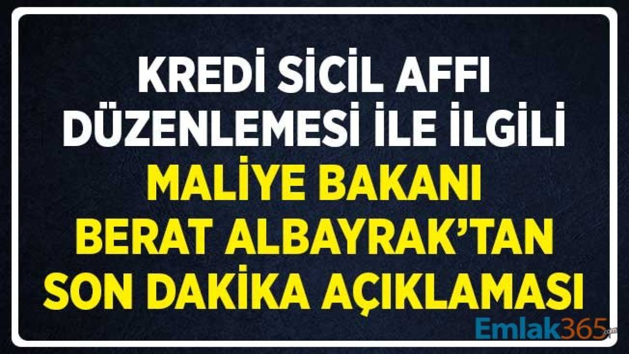 Kredi Sicil Affı Düzenlemesi ile İlgili Maliye Bakanı Albayrak'tan Son Dakika Açıklaması