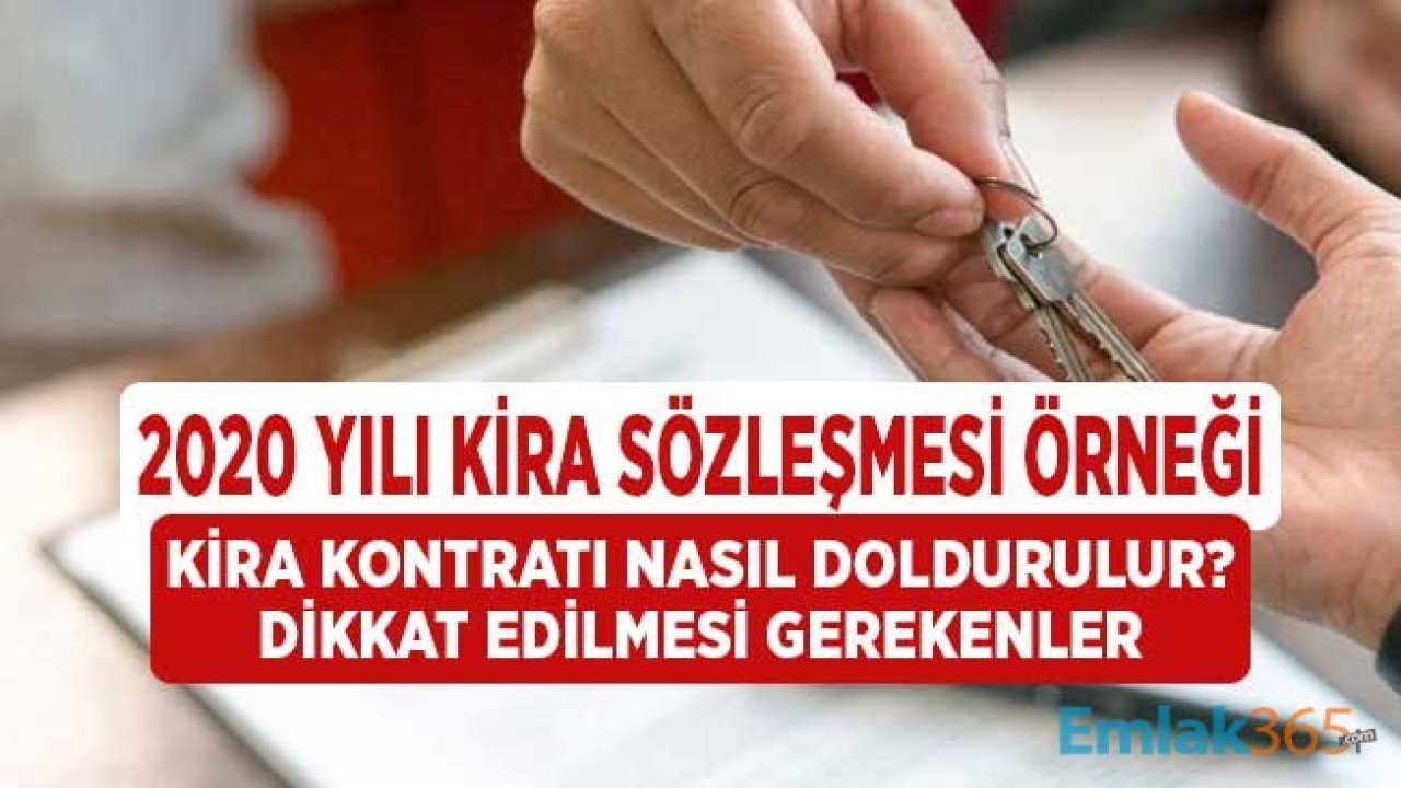 2020 Kira Sözleşmesi Örneği! Kira Sözleşmesi Nasıl Doldurulur?