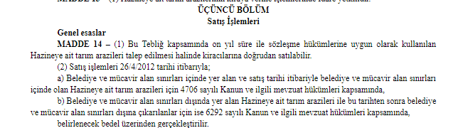 Hazineye Ait Tarım Arazilerinin Kiralanması ve Satışı İçin Milli Emlak Genel Tebliği 387 Yayımlandı