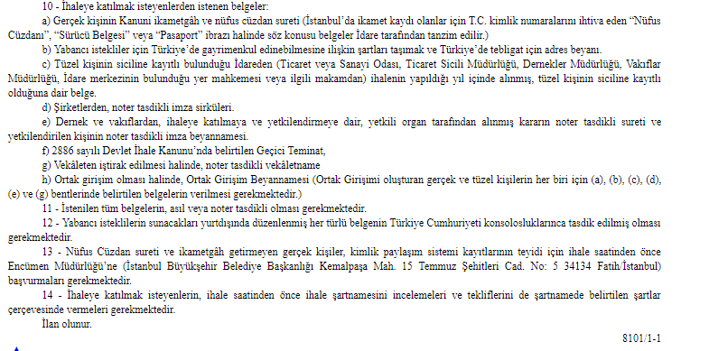 İstanbul Büyükşehir Belediyesi Arsa Satış İhalesi Resmi Gazete İlanı (Kağıthane Arsa İhalesi)