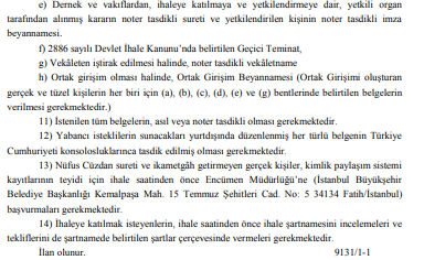 İstanbul Büyükşehir Belediyesi Pendik Dolayoba Satılık Arsa İhalesi Resmi Gazete İlanı