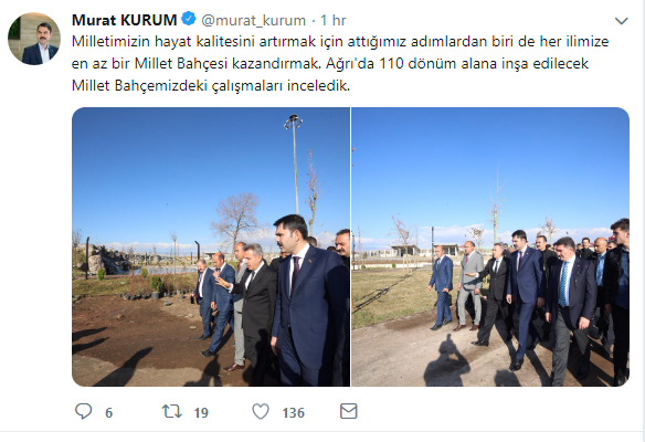 Bakan Murat Kurum Ağrı Millet Bahçesi Projesini Denetledi