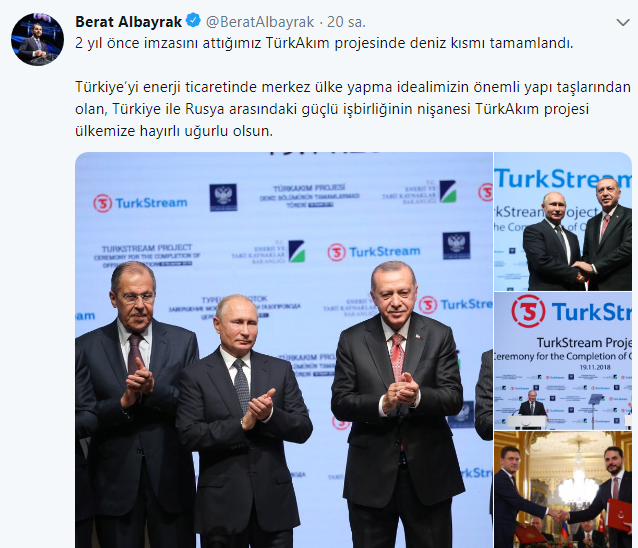 Berat Albayrak "İşbirliğinin Nişanesi Türk Akım Projesi"