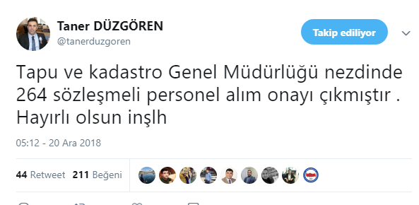 Tapu ve Kadastro Genel Müdürlüğü TKGM 246 Sözleşmeli Personel Alımı