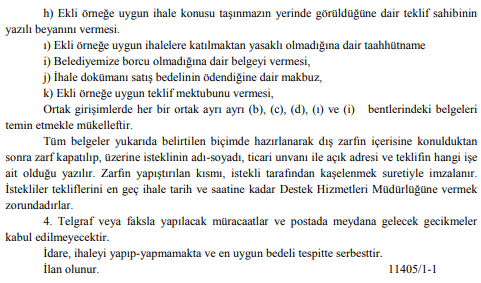 Çankırı Belediyesi Arsa Satış İhalesi