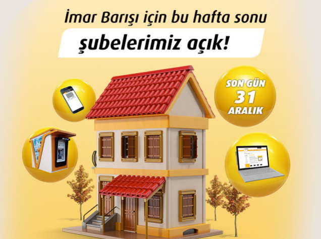 İmar Barışı Ödemesi İçin Hafta Sonu Açılacak Kamu Bankaları Şubeleri Hangileri?