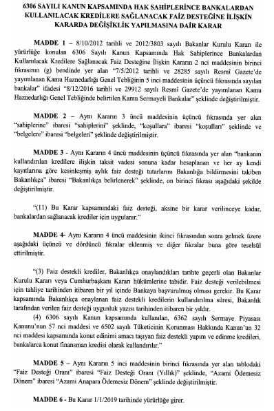 6306 Sayılı Kentsel Dönüşüm Kanunu Kredi Faiz Desteği Hakkında Yeni Karar Yayımlandı!