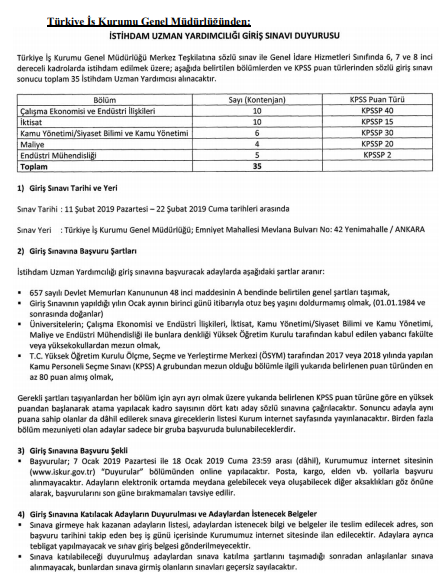 İŞKUR 35 Personel Alım İlanı Resmi Gazete'de Yayımlandı!