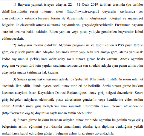 Türk Standartları Enstitüsü TSE Sözleşmeli Personel Alımı İlanı Yayımlandı!