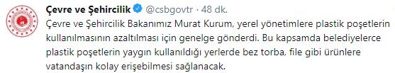 Çevre ve Şehircilik Bakanlığı Belediyelere Naylon Poşet Genelgesi İle Kullanımı Azaltma Talimatı Verdi!