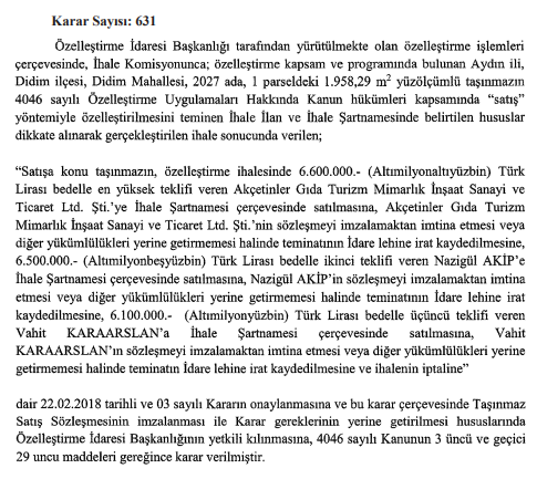 Özelleştirme İdaresi Başkanlığı ile İlgili Kararlar Resmi Gazete'de Yayımlandı