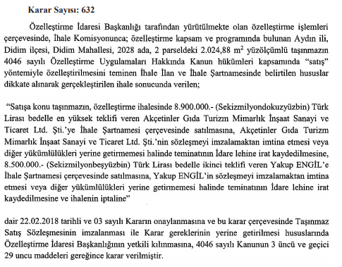 Özelleştirme İdaresi Başkanlığı ile İlgili Kararlar Resmi Gazete'de Yayımlandı