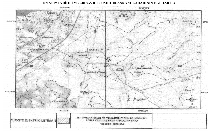 TEİAŞ Çanakkale TM Yenileme Projesi İçin Acele Kamulaştırma Kararı Alındı!