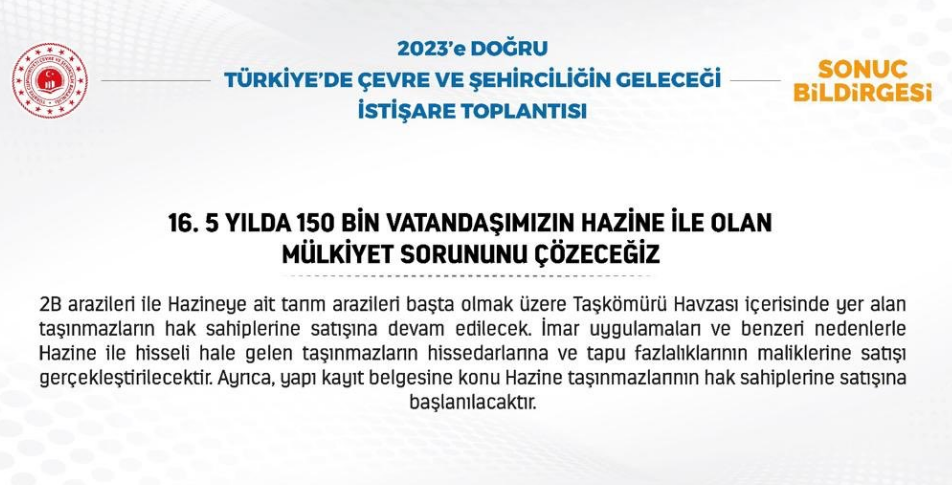 Bakan Açıkladı! 150 Bin Kişinin Mülkiyet Sorunu Çözülecek