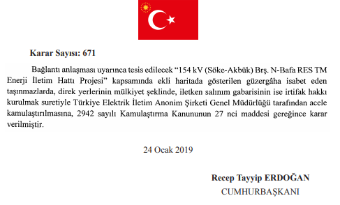 Bursa, Manisa, Söke, Ayvacık Acele Kamulaştırma Kararı Resmi Gazete İlanları