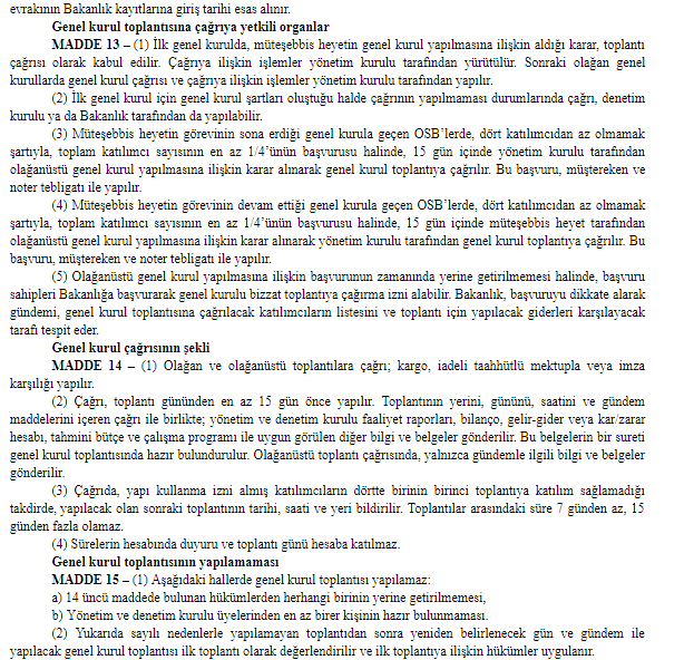 OSB Uygulama Yönetmeliği Değişikliği 2019