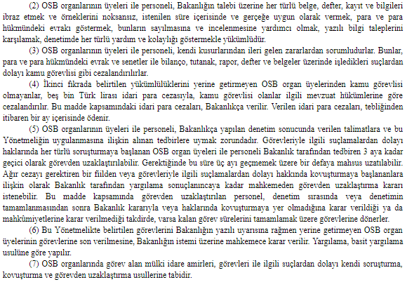 OSB Uygulama Yönetmeliği Değişikliği 2019