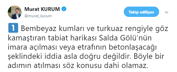 Bakan Murat Kurum'dan Önemli Salda Gölü Millet Bahçesi Açıklaması!