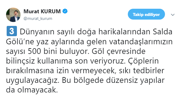 Bakan Murat Kurum'dan Önemli Salda Gölü Millet Bahçesi Açıklaması!