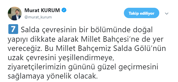 Bakan Murat Kurum'dan Önemli Salda Gölü Millet Bahçesi Açıklaması!
