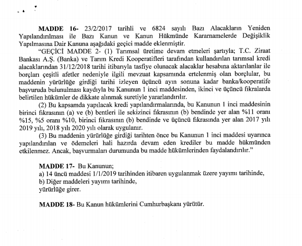 18 Maddelik Torba Yasa 2019 (Yükseköğretim Kurumları Teşkilatı Kanunu İle Bazı Kanunlarda Değişiklik Yapılmasına Dair Kanun Teklifi)