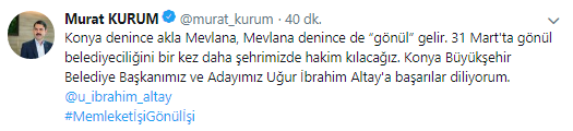 Bakan Murat Kurum Memleketi Konya'da!