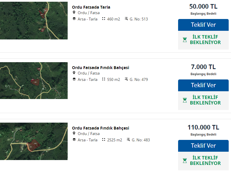 Emlak Katılım Bankası'ndan Satılık Daire, Dükkan, Arsa ve Fındıklıklar!