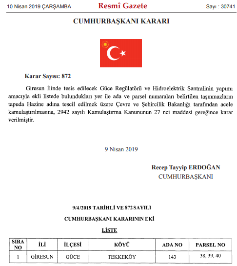 10 Nisan Tarihli Resmi Gazete İle Yayımlanan Acele Kamulaştırma Kararları!