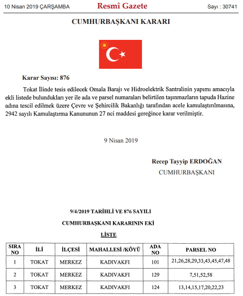 10 Nisan Tarihli Resmi Gazete İle Yayımlanan Acele Kamulaştırma Kararları!