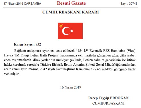 TEİAŞ Evrencik HES Projesi Acele Kamulaştırma Kararı Resmi Gazete İle Yayımlandı!